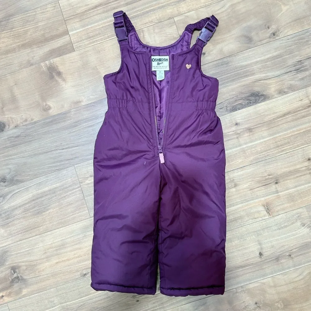 OshKosh B'gosh Purple Snow Bib Overalls / Snow Pants Size Size 3T